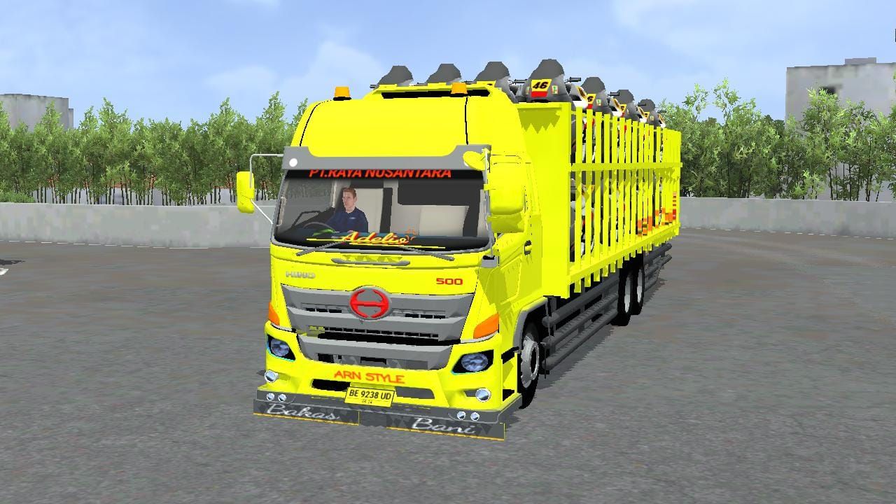 Download MOD BUSSID Hino HSD NG500 Car Carier Oleh Hari Sadewo